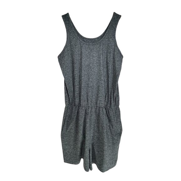 Thrive Societe Romper Sz L Heather Grey Scoop Neck Sleeveless Lounge Romper Norm - Picture 1 of 5
